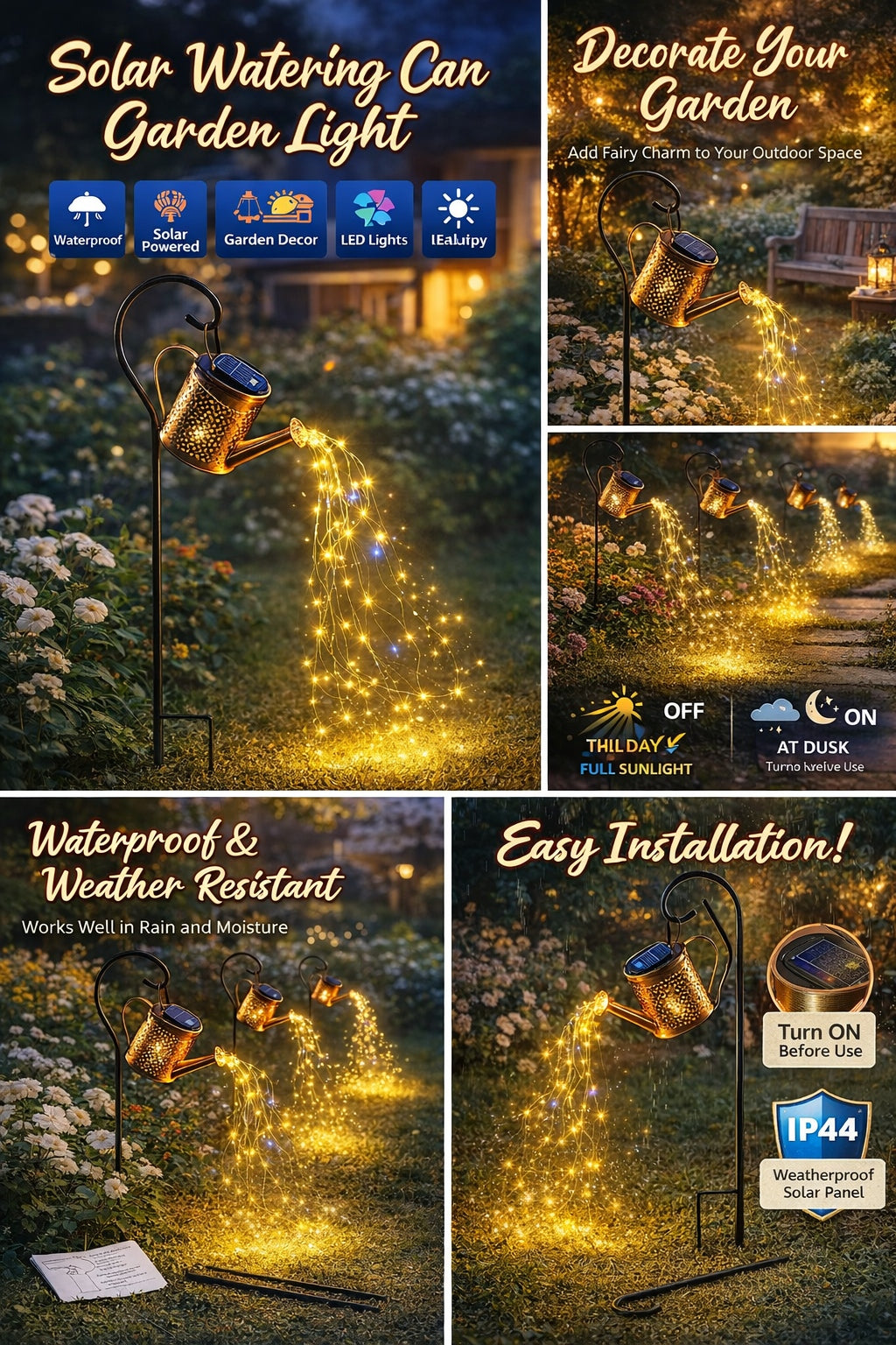 Solar Watering Can Light