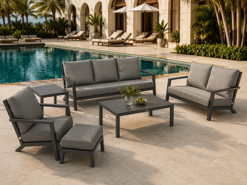 Palm Outdoor Sofa Set | Modular Aluminum Patio Furniture Collection