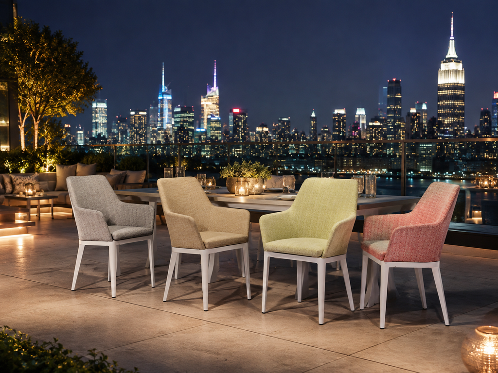 Bella Outdoor Dining Chair | Foam-Padded Aluminum Frame