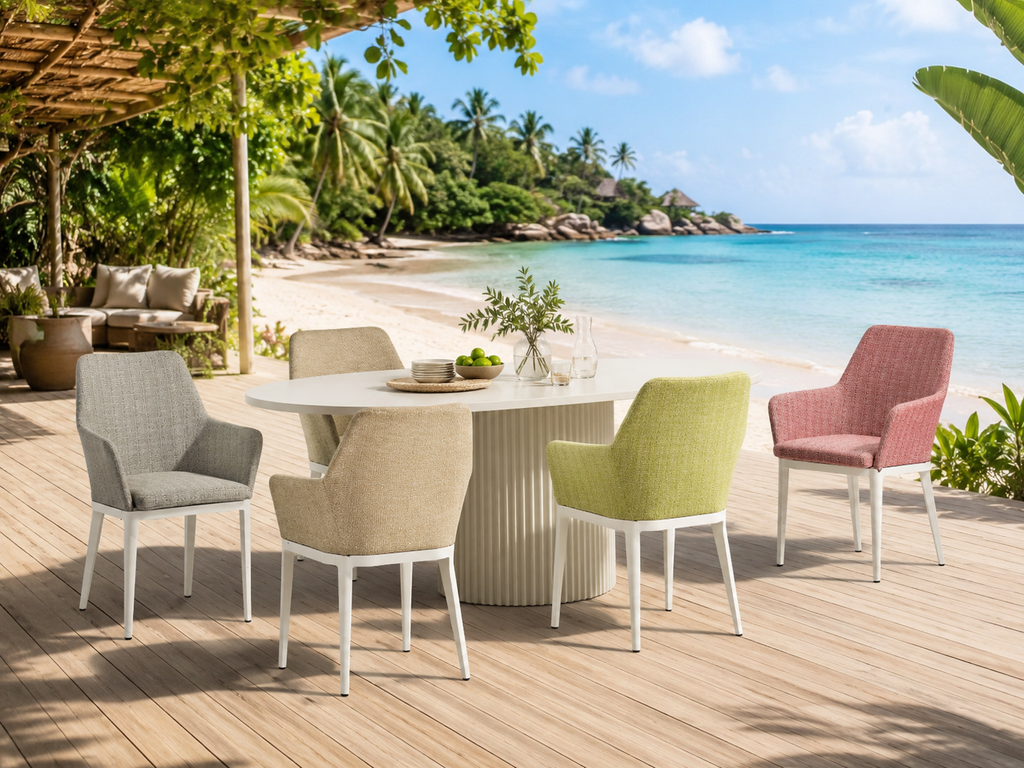 Bella Outdoor Dining Chair | Foam-Padded Aluminum Frame