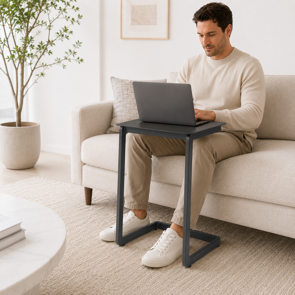 RISE SLIDER SIDE TABLE  ALU TOP
